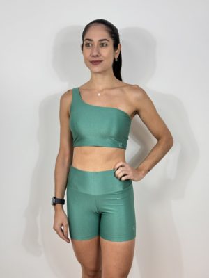 SHORTS BASIC VERDE SÁLVIA CANELADO