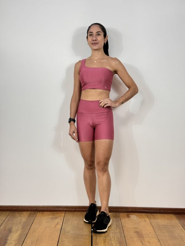SHORTS BASIC ROSA CANELADO