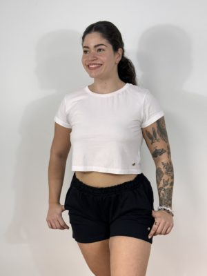 CAMISETA CROPPED ALGODÃO BRANCA