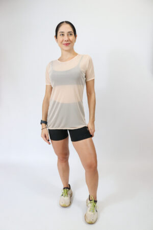 CAMISETA DE TULE AREIA