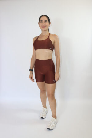 SHORTS BASIC MARROM CANELADO