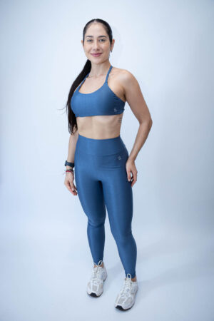 TOP FREE AZUL VINTAGE CANELADO